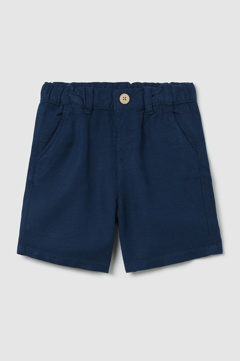 OVS, Pantaloni scurti din amestec de in, Bleumarin