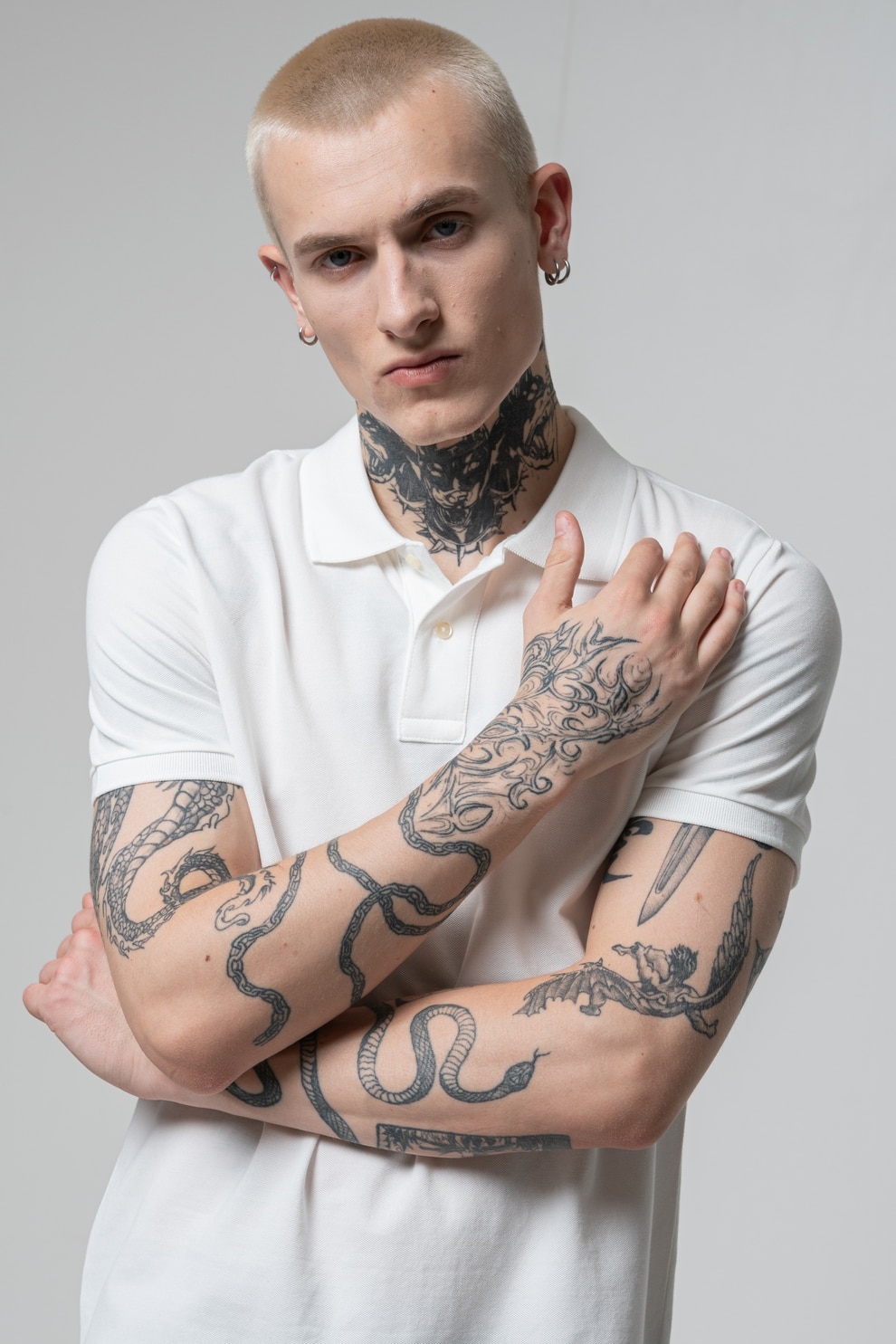 OVS, Tricou polo cu model uni, Alb, 2XL