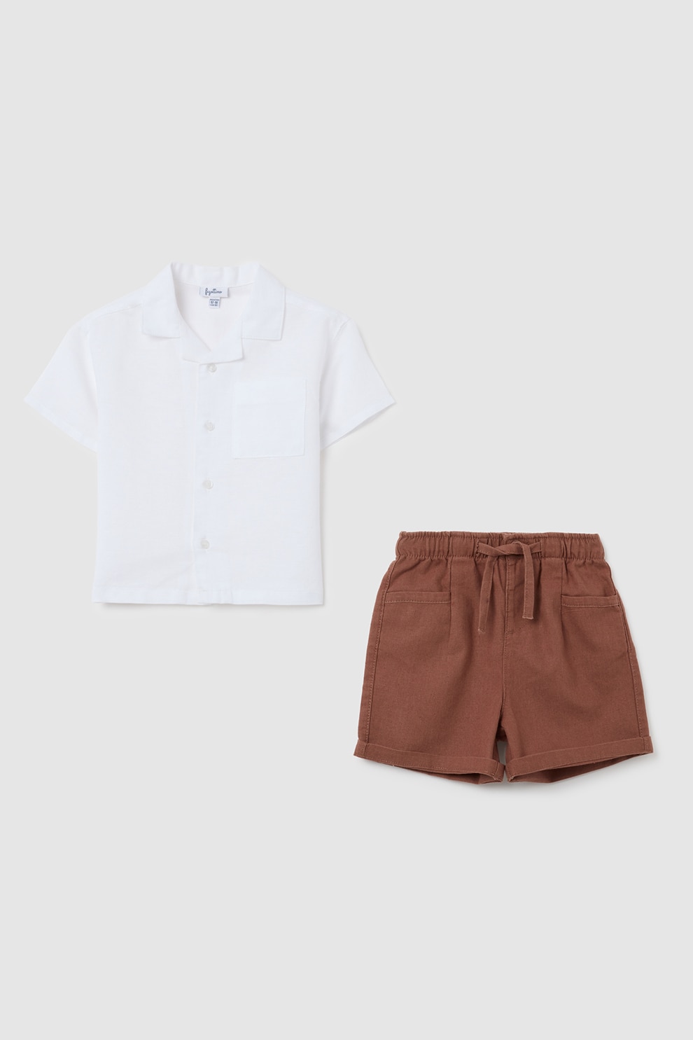 OVS, Set de camasa cu maneci scurte si pantaloni scurti, Visiniu, 80 CM