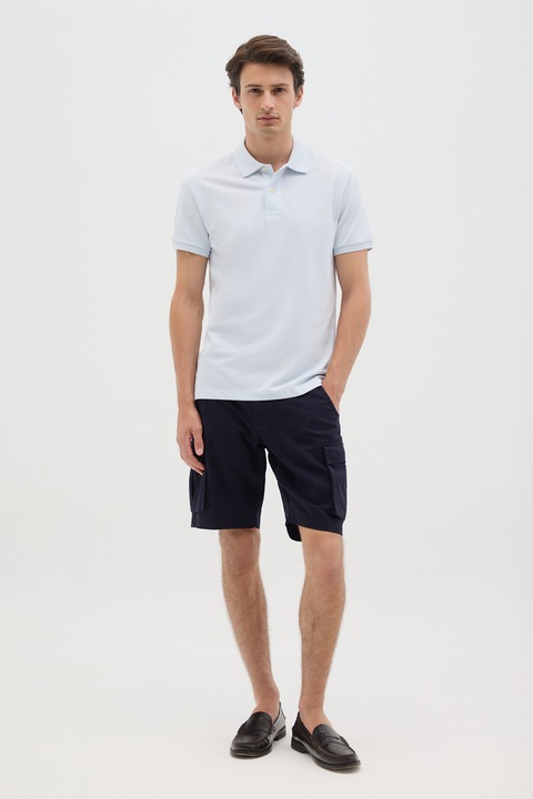 OVS, Pantaloni scurti cargo cu talie medie, Albastru petrol