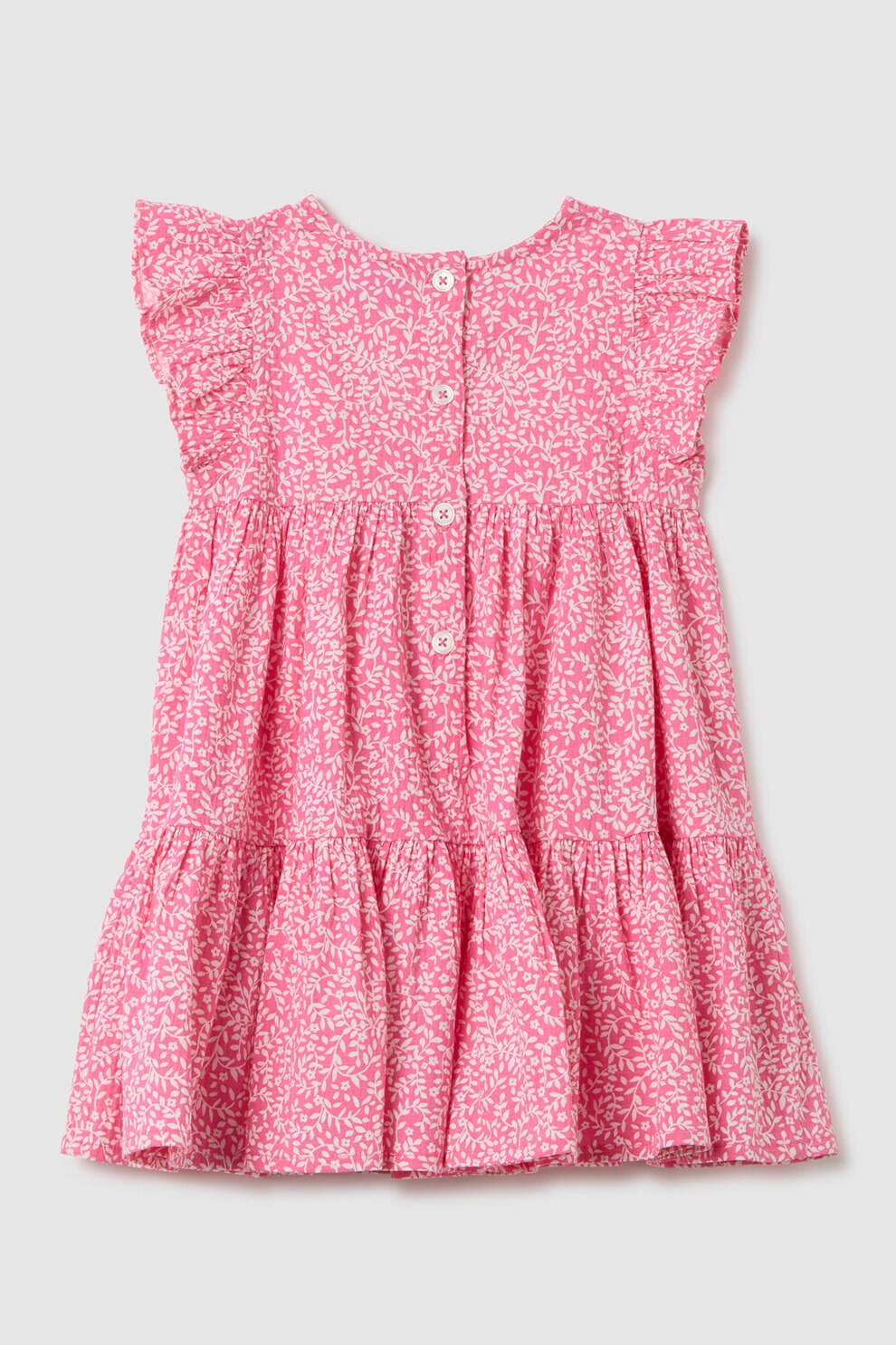 OVS, Rochie cu croiala stratificata, model si maneci scurte, Roz deschis, 74 CM