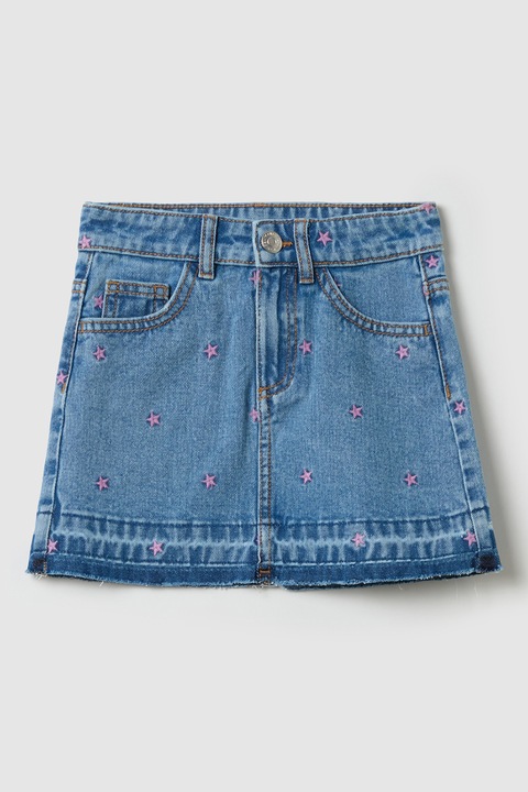 OVS, Къса пола от деним, Син меланж, 104 CM