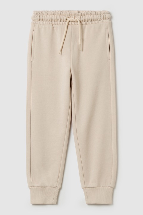 OVS, Pamut szabadidőnadrág oldalzsebekkel, Csontszín, 122 CM