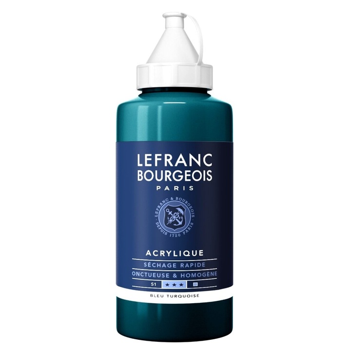 Finom akril szín, Lefranc & Bourgeois, türkizkék 050, 750ml