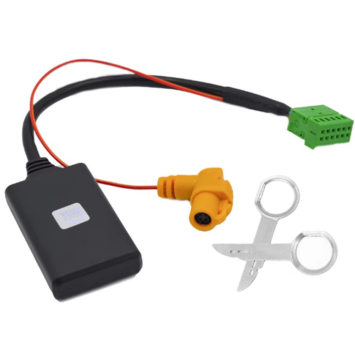 Bluetooth 5.0 kábel, Rqiurpn, 12 tűs és 4 tűs adapter, kompatibilis az Audi Q5 A6L A4L Q7 A5 S5, 3x5,3x0,5 cm