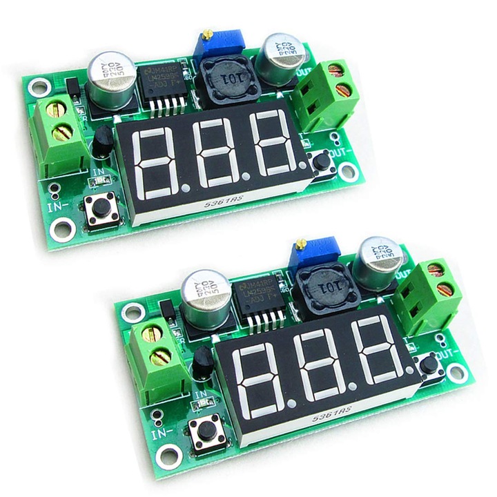 2 db DC-DC átalakító modul készlet LM2596, Általános, 1,25-37V, Műanyag, 36V