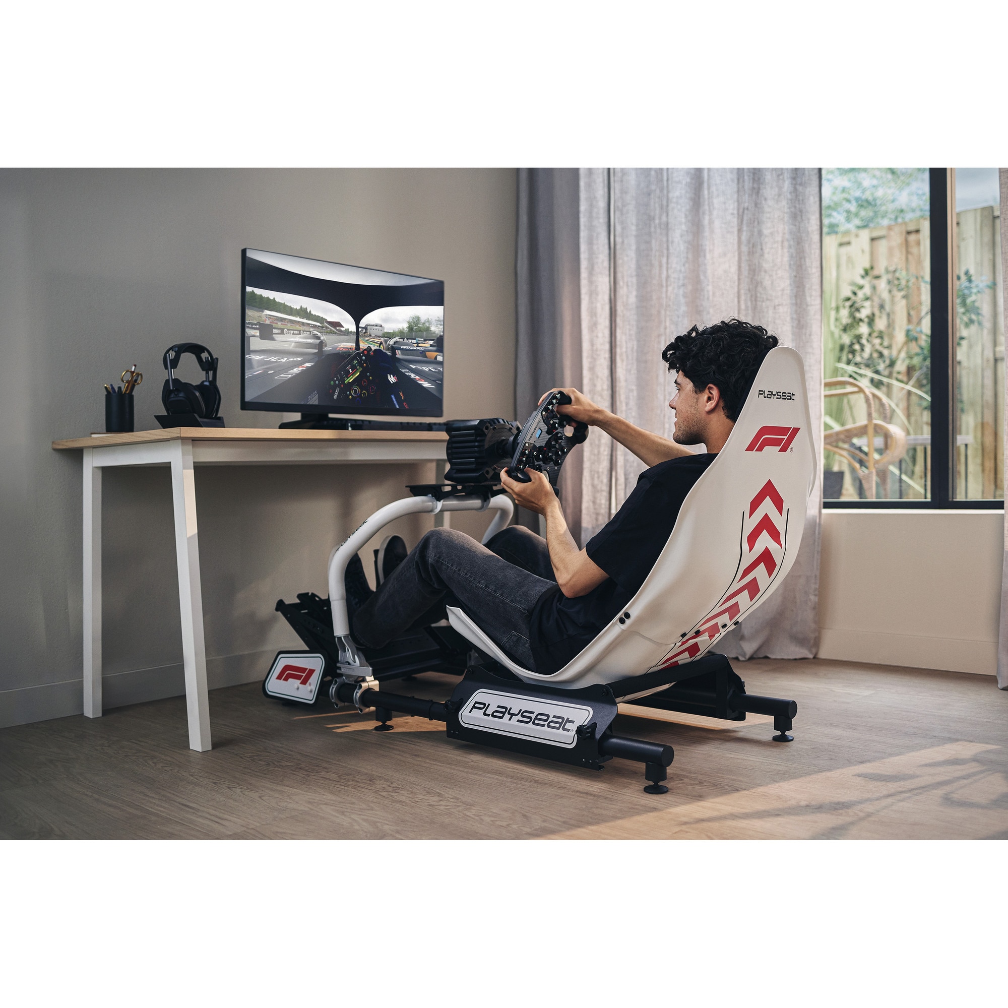 Scaun gaming - Cockpit Playseat Formula Instinct - F1, Alb/Negru