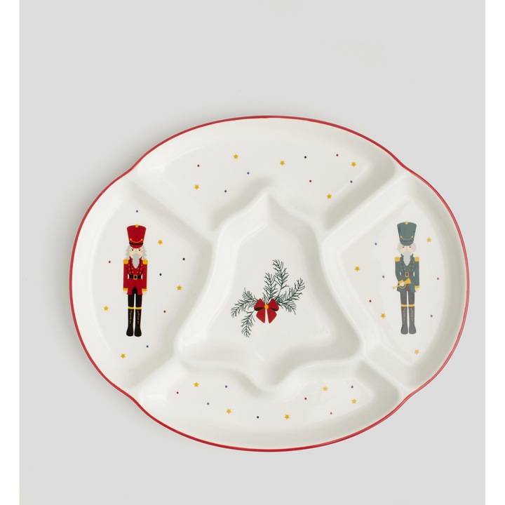 Platou servire soldis, rosu, H2 cm, 27 x 32