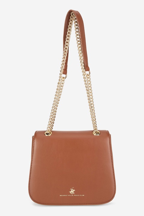Beverly Hills Polo Club, Geanta crossbody din piele ecologica, Caramel
