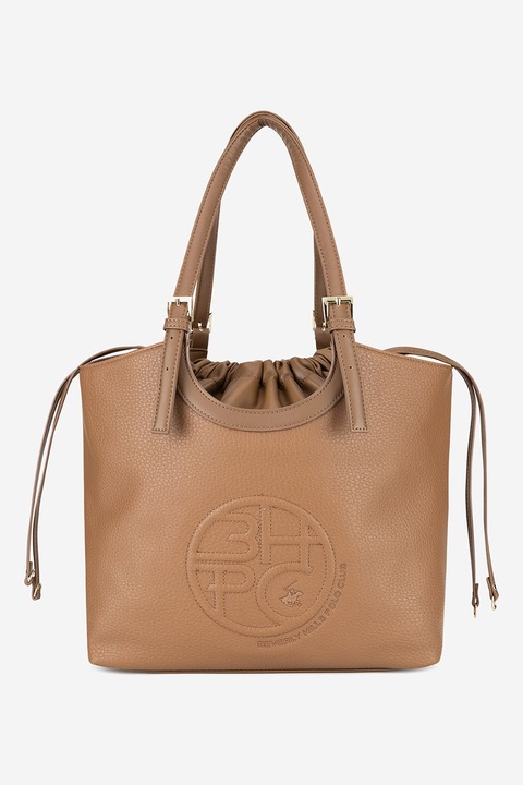 Beverly Hills Polo Club, Geanta din piele ecologica cu bareta de umar, Camel
