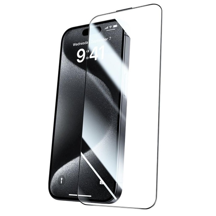 Протектор Mcdodo, съвместим с iPhone 16 Pro Max с комплект за лесно автоматично подравняване, стъкло, прозрачен