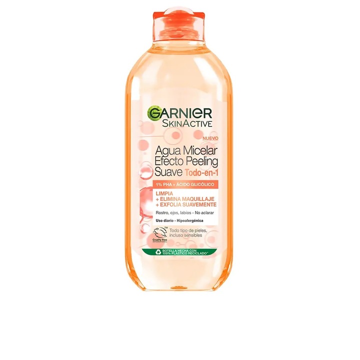 Ексфолираща мицеларна вода без аромат, Garnier Skinactive Agua Micellar, 400 ml