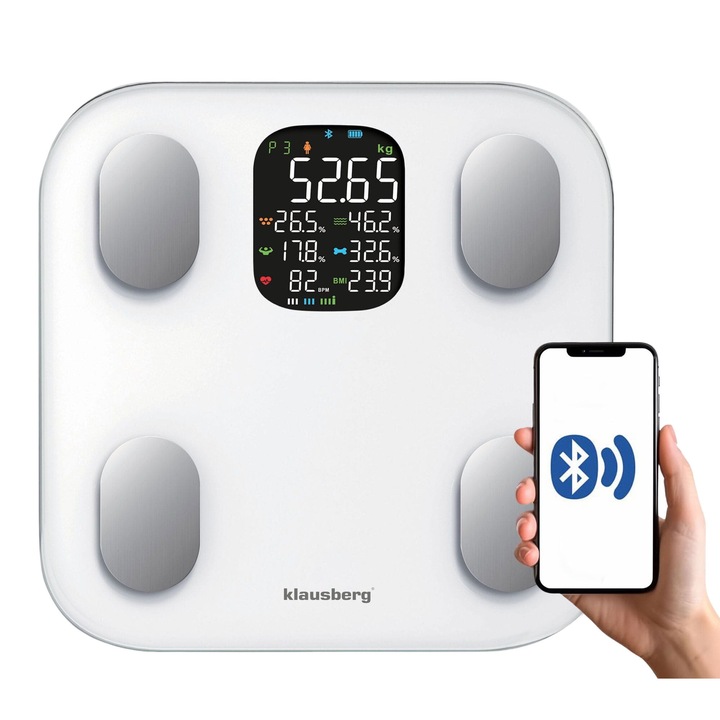 Кантар, Klausberg, KB-7855, измерване на мастна тъкан, бял