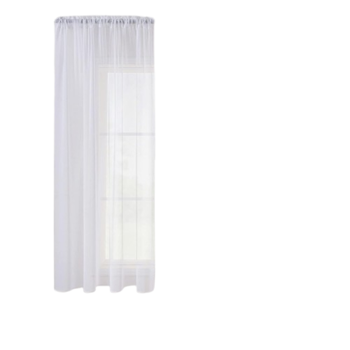 Átlátszó függöny, 142 x 163 cm, rúd rögzítéssel, ablakra alkalmas, Fehér