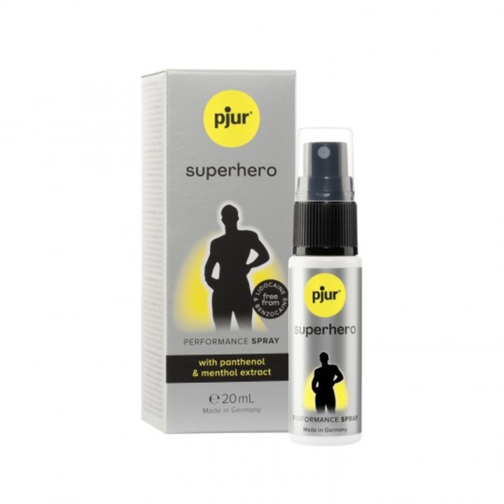 Spray Pjur Superhero Performance, Cu Panthenol si Extract de Mentol, Control Sporit si Performanta Maxima, 20 ml
