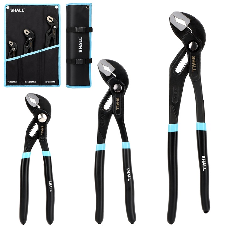 Set Cleste pentru tevi SHALL, 3 piese, crom vanadiu, maner ergonomic, 7"x9.5"x12"