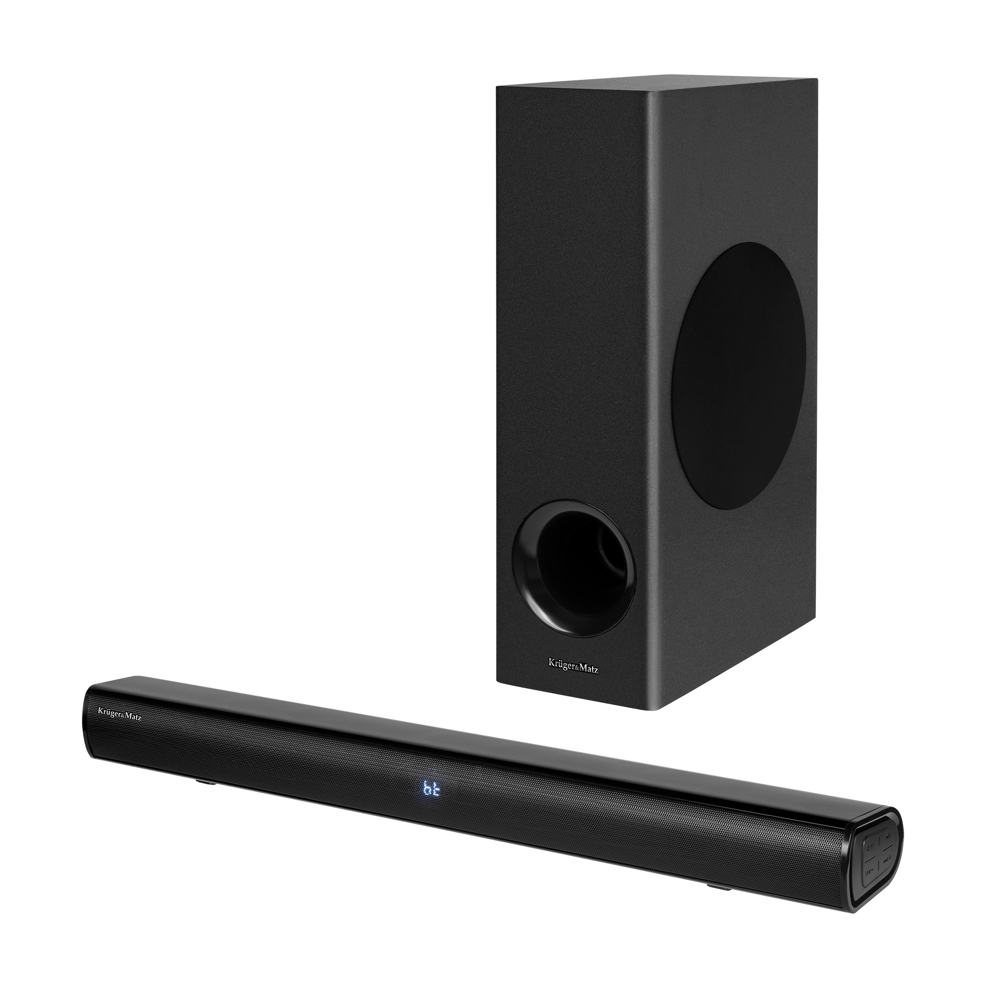 Soundbar 2.1 Kruger&Matz cu Subwoofer Wireless si Telecomanda, 36W, Culoare Negru