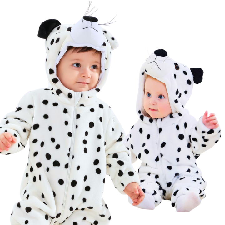 Pijama Onesie pentru Copii Animale, Alb