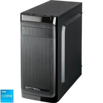 Sistem Desktop PC Serioux cu procesor Intel Core i3-12100 pana la 4.30GHz, 16GB DDR4, 512GB SSD, Intel UHD Graphics 730, Windows 11 Home, Negru