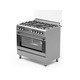Aragaz gaz 90 cm Prato Inox Studio Casa, 5 zone de gatit, Gaz, Wok, Cuptor gaz, Rotisor, Timer mecanic, Grill electric, Gratar fonta, Aprindere electrica, Clasa energetica A, Inox, dubla ventilatie coacere