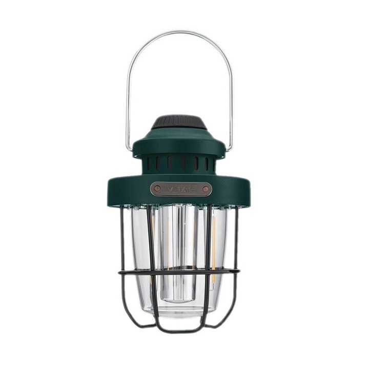 Къмпинг фенер, Неръждаема стомана, Димируем пламък, 230 lm, USB, 3 W, IP44, 147 x 100 x 207 mm