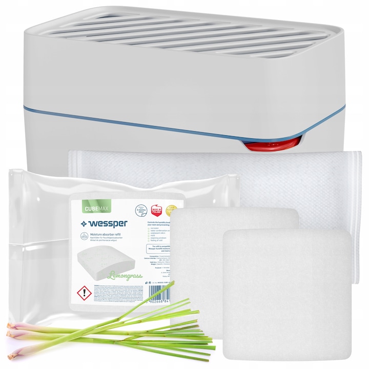 Set De Absorbanti De Umiditate, Orion, 6 Bucati, Plastic, 15x8.5x8.5 cm, Miros Neutru, Uscare Eficienta A Aerului, Pentru Incaperi De Pana La 20 m²