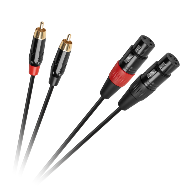 Cablu audio Cabletech XLR - 2RCA, 1m, 2x18/0.10mm OFC, PVC, oplot 32/0.10