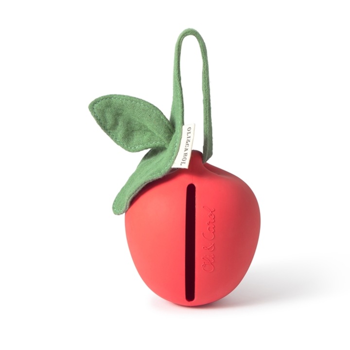 Калъф за залъгалка, Oli&Carol, Jablko Pepa, естествен каучук, 15x7.9x7.3cm