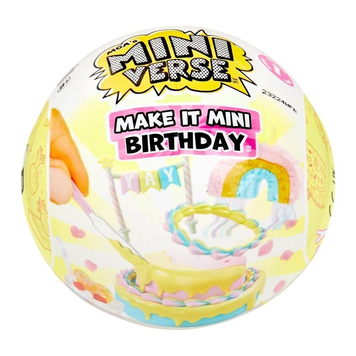 Labda miniatűr kiegészítőkkel születésnapra, MGA Miniverse Celebration, Multicolor