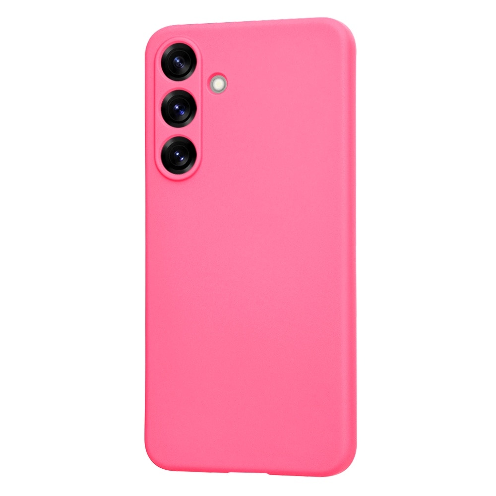 Husa pentru Samsung Galaxy S25 Daden® Silicon SoftFlex, Ultra Slim, Protectie sporita, Interior de microfibra, Roz neon