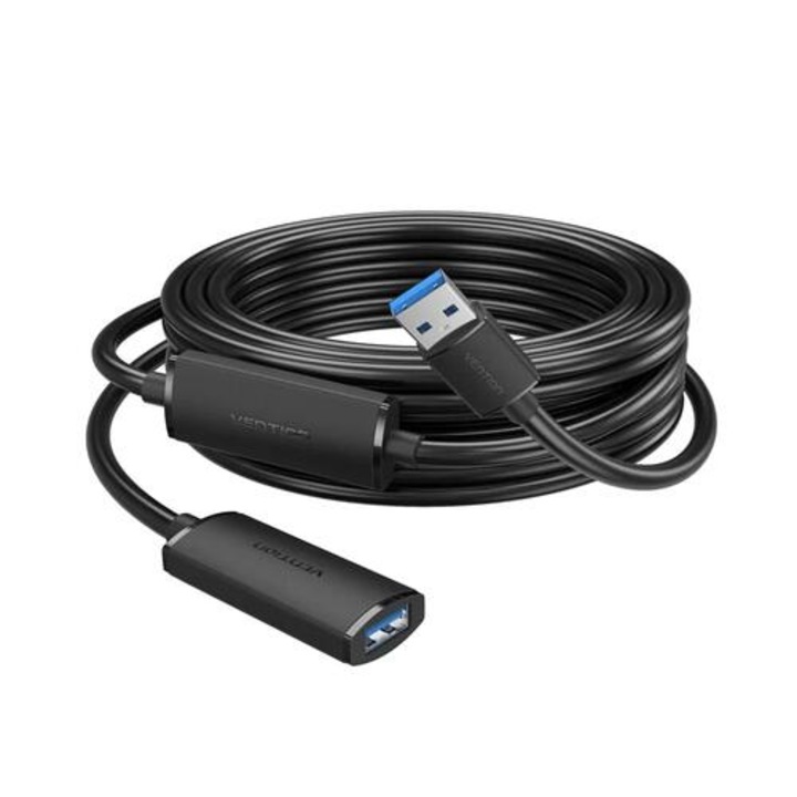 Кабел, Vention CBMBJ, удължение USB 3.0 AM / AF Active Extension Cable, 5м, Черен цвят