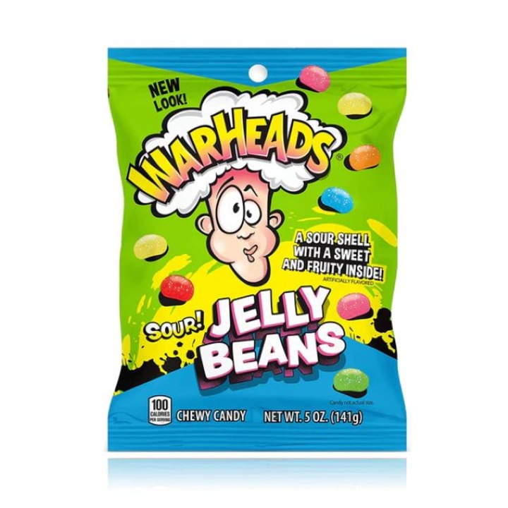 Bomboane Warheads Jelly Beans, 141g