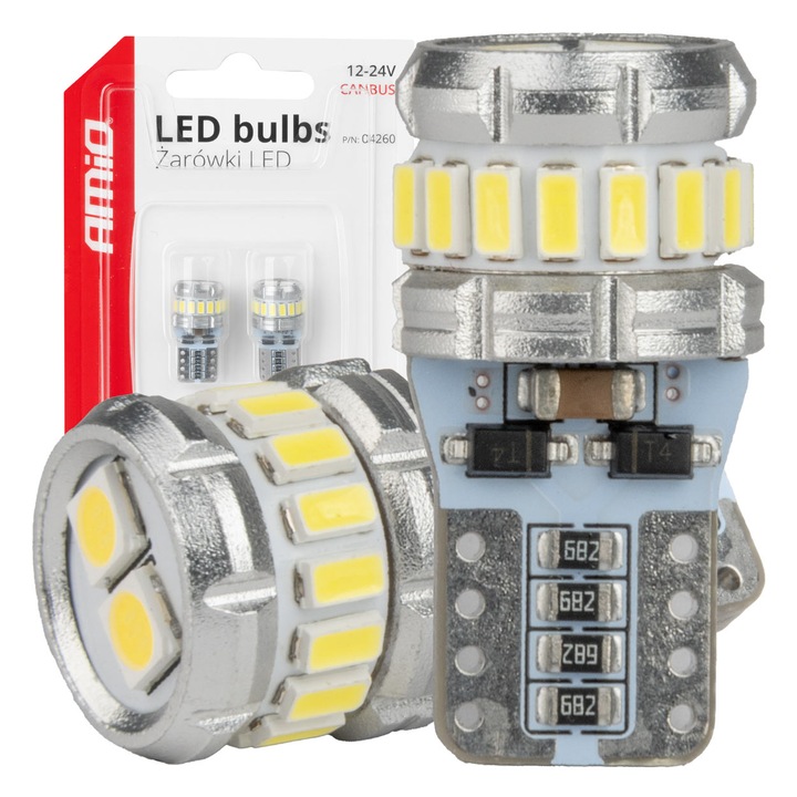 Комплект 2 LED крушки Canbus 12-24V T10 W5W 25smd