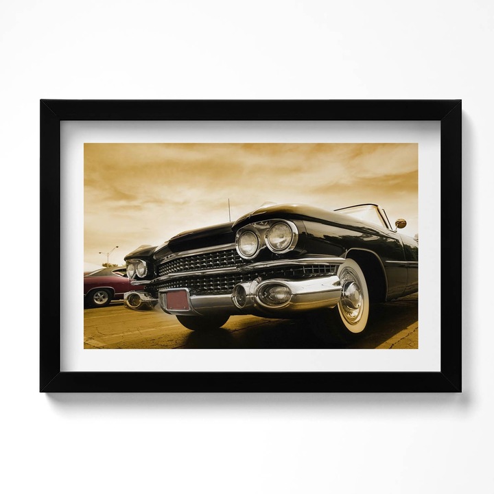 Tablou Inramat, Wallfluent, Masina Cadillac din 1959, Rama negru, 30x20 cm, 010330010100200280067