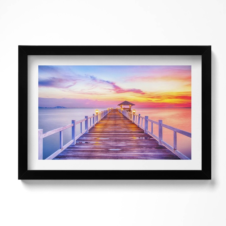 Tablou Inramat, Wallfluent, Pod impadurit in port, Rama negru, 30x20 cm, 010330010100200279904