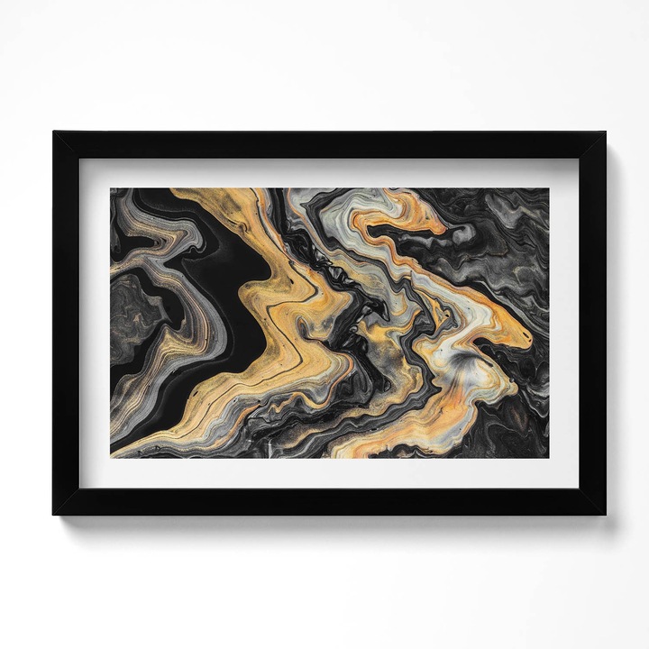 Tablou Inramat, Wallfluent, Structura abstracta, Rama negru, 30x20 cm, 010330010100200280407