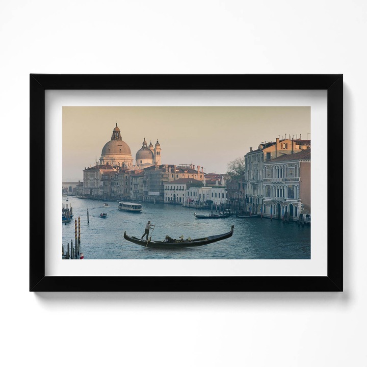 Tablou Inramat, Wallfluent, Gondola in Venetia - Italia, Rama negru, 30x20 cm, 010330010100200279959