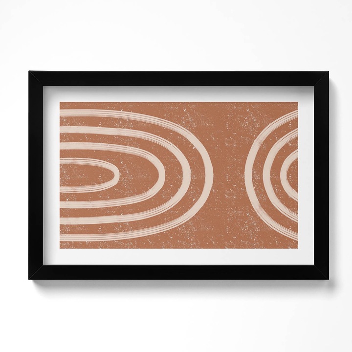 Tablou Inramat, Wallfluent, Arta minimalista in stil boho, Rama negru, 30x20 cm, 010330010100200280702
