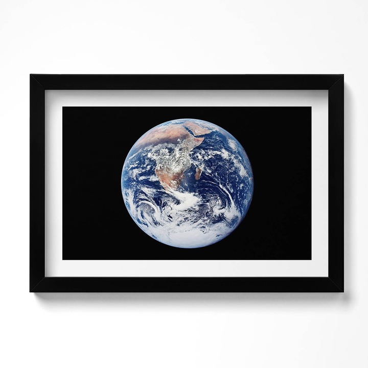 Tablou Inramat, Wallfluent, Pamantul vazut din spatiu, Rama negru, 30x20 cm, 010330010100200281027