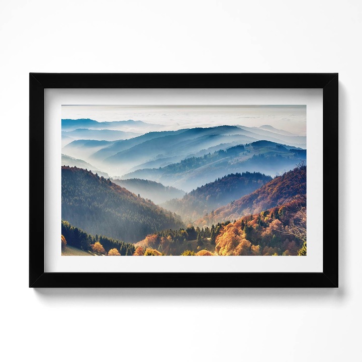 Tablou Inramat, Wallfluent, Peisaj montan, Rama negru, 30x20 cm, 010330010100200280433