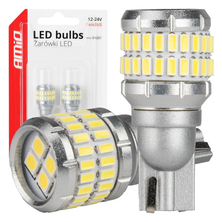Комплект 2 LED крушки Canbus 12-24V T15 W16W 48smd