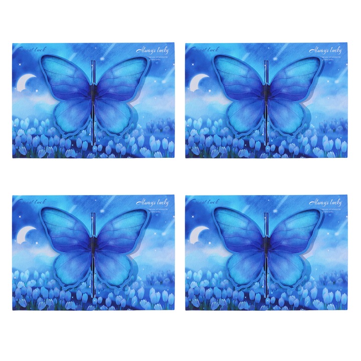 Felicitari cu fluturi, Enforose, set de felicitari, diverse culori, 14x10cm