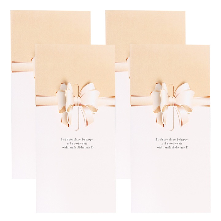 Set felicitari Valentine’s Day, design romantic, interior alb, 15x10cm