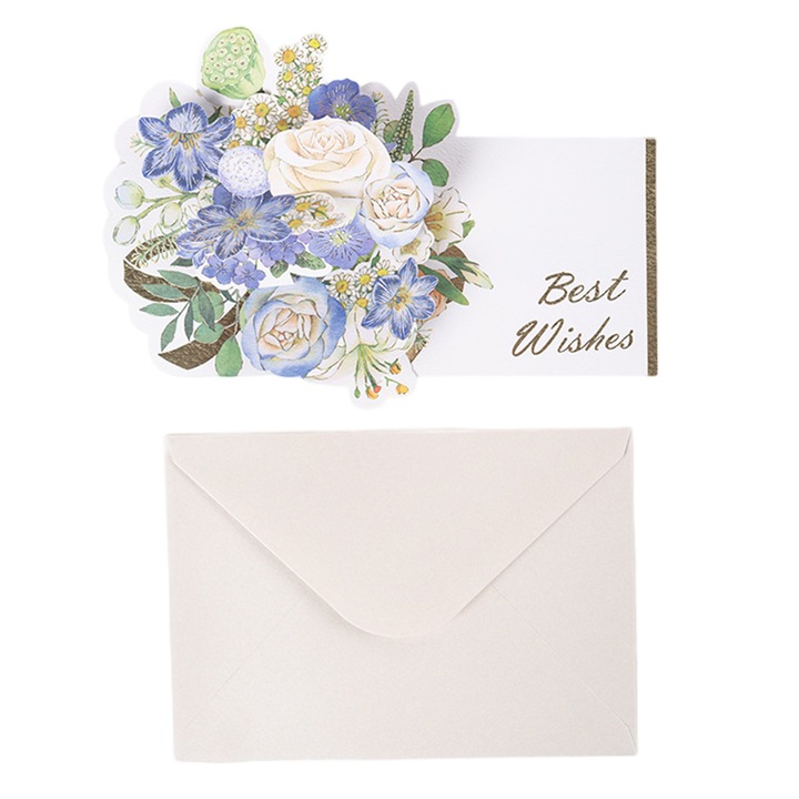 Felicitare 3D cu flori pop-up multicolor pentru toate ocaziile