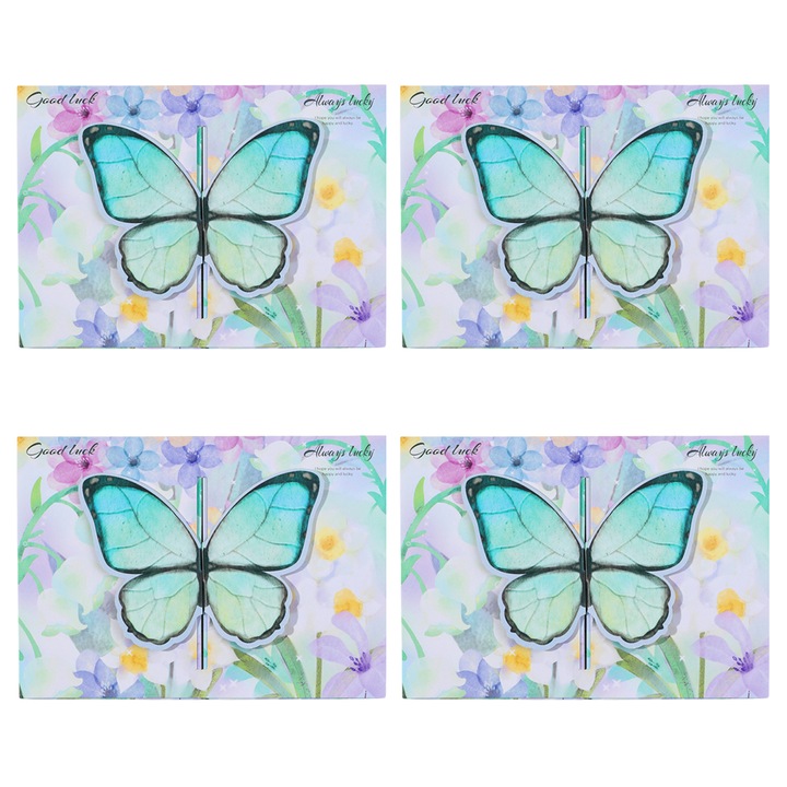 Felicitari cu fluture OEM set 14x10cm alb perlat cu plic