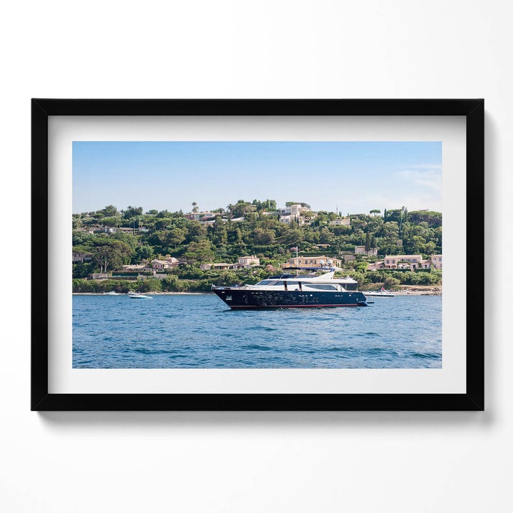 Tablou Inramat, Wallfluent, Saint Tropez Provence in Franta, Rama negru, 60x40 cm,010330010110200280371