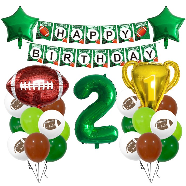 Szuper Bowl témájú lufi készlet, Enforose, 18x32 hüvelyk, alumínium fólia