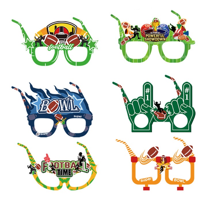 Papír szemüveg bulihoz, Enforose, szett, 14x13cm, többszínű