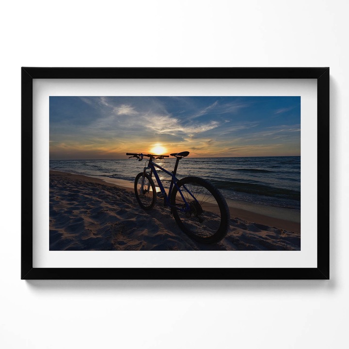 Tablou Inramat, Wallfluent, Bicicleta Marea Baltica, Rama negru, 60x40 cm,010330010110200280280