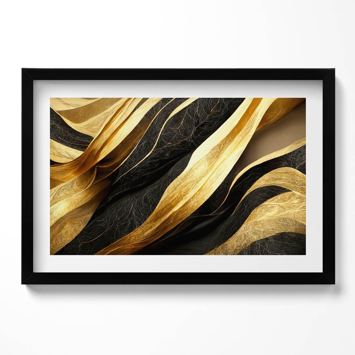 Tablou Inramat, Wallfluent, Abstractie eleganta, Rama negru, 60x40 cm,010330010110200280420